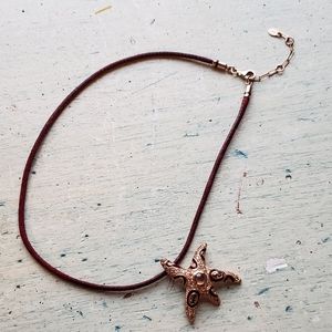 Leather Starfish necklace